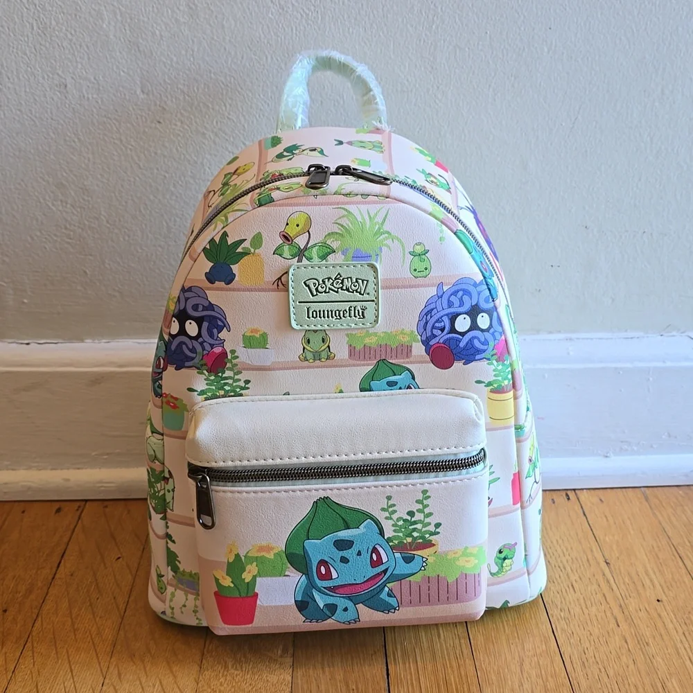 NWT, Loungefly Pokémon Plants Mini Backpack GameStop Exclusive - Picture 2 of 16